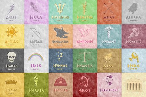 Percy Jackson Cabin Symbols, Percy Jackson Zeus Cabin, Percy Jackson Mythomagic, Percy Jackson Cabins Aesthetic, Percy Jackson Cabins Layout, Cabins Pjo, Percy Jackson Symbols, Cabins Percy Jackson, Zeus Percy Jackson