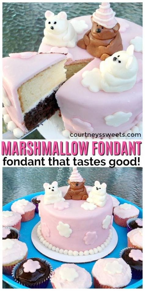 Good Tasting Fondant Recipe, Marshmellow Fondant Recipe Easy, Homemade Fondant Recipe, Homemade Fondant Recipes, Marshmallow Fondant Recipe, Frosting Ideas, Cake Rose, Homemade Fondant, Fondant Ideas