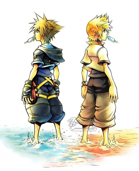 H💫lley on X Sora And Roxas, Keyblade Design, Roxas Kingdom Hearts, Sora And Kairi, Random Fanart, Sora Kingdom Hearts, Kingdom Hearts Fanart, Kingdom Hearts Art, Kingdom Heart