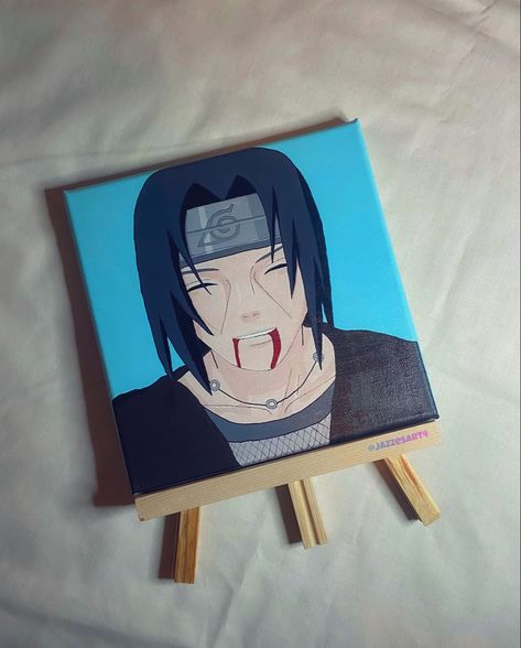 IG: jazzesart4 Square Canvas Painting Ideas, Sellable Art, Tiny Canvas, Naruto Painting, Simple Canvas Paintings, Anime Canvas Art, Small Canvas Art, Manga Anime One Piece, Anime Canvas