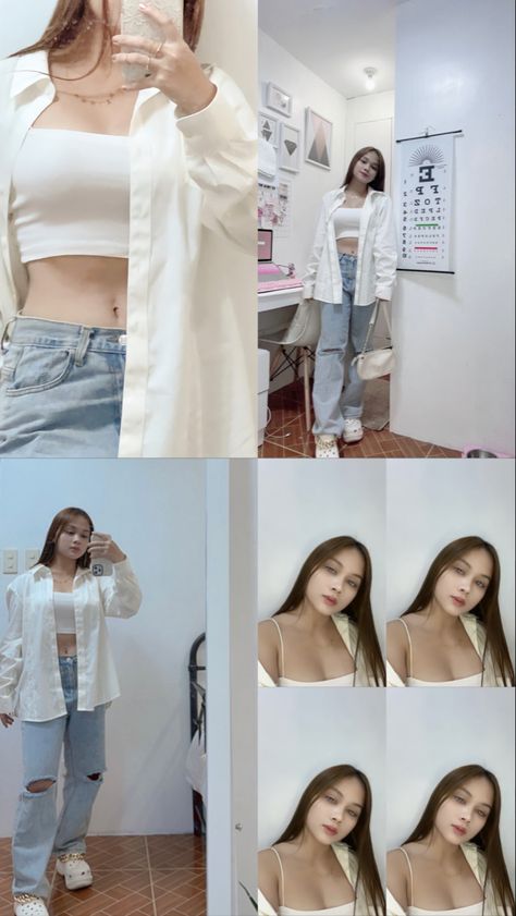 Longsleeves Outfit, White Polo, Website Builder, One Shoulder Blouse, One Shoulder, Ootd, Long Sleeve, Women's Top, White