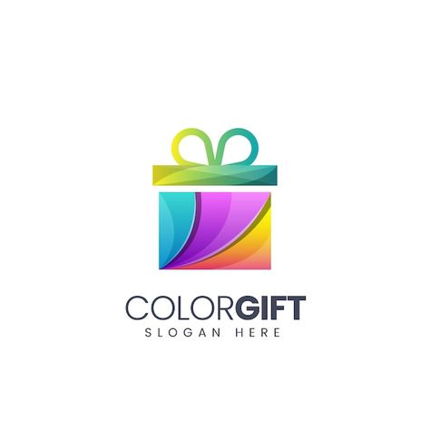 Vector modern colorful gift box logo des... | Premium Vector #Freepik #vector #surprise #present #gift #present-box Gift Box Logo Design, Gift Box Logo, Box Logo Design, Surprise Present, Present Box, Colorful Gifts, Box Logo, Present Gift, Premium Vector