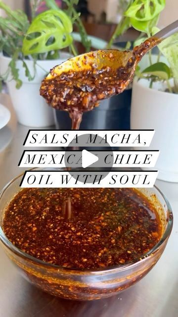 Familia Kitchen on Instagram: "@vivis_table is an expert at making #Mexican red salsas and green salsas, but she had never heard of salsa macha. 🌶️   Visiting her Abuelita in Michoacan years ago, she first tasted this salsa made with ground seeds, nuts, chiles and oil, and “immediately fell in love,” she says.   Watch her make legendary, simple salsa macha. And hit out link in bio to go to our website and get all the details to make this yourself! #recipe #salsa #sauce #mexicanfood #mexicansalsa #receta" Macha Salsa Recipe, Salsa Matcha Recipe, Salsa Macha Recipe, Salsa Macha Receta, Family Taco Night, Simple Salsa, Barbecue Sides, Salsa Sauce, Mexican Salsa