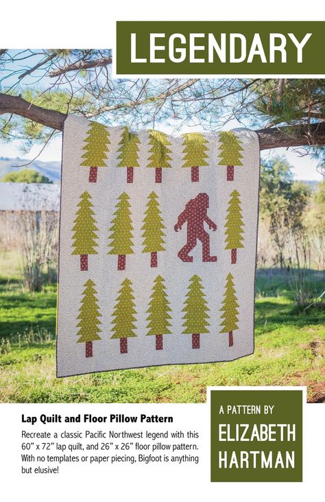 Bigfoot Quilt, Elizabeth Hartman Quilts, Quilted Pillow Cover, Electronics Pattern, Elizabeth Hartman, Pdf Quilt Pattern, How To Finish A Quilt, Lap Quilt, Quilted Pillow