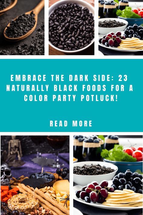 Looking to add an air of mystery and elegance to your color party potluck? Discover 23 naturally black foods that will bring a touch of darkness and sophistication to your event. From blackberries and black rice to charcoal-infused treats and delectable squid ink dishes, this article is your go-to guide for incorporating naturally black foods into your potluck spread. Indulge in the intriguing flavors and captivating aesthetics of these dark delights that are sure to leave a lasting impression Black Food And Drinks, Black Party Food Snacks, Black And White Dinner Food, Black Colored Food Ideas, Foods That Are Black In Color, Black And White Party Food Snacks, All Black Party Theme Food, Black Food For Halloween, Black Color Party Food