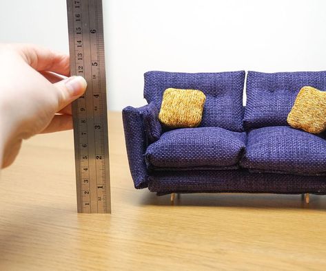 Suitcase Doll House, Bookshelf Dollhouse, Tiny Sofa, Printing On Clothes, Miniature Sofa, Mini Couch, Modern Dollhouse Furniture, Mini Sofa, Upholstered Couch