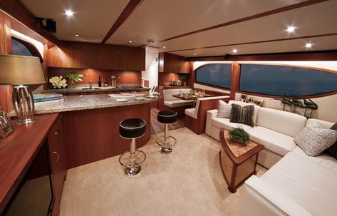 Yacht Interior Decor, Car Cleaner Interior, Hatteras Yachts, Big Boats, Yacht Interior Design, Luxury Boats, Corporate Headquarters, Boat Decor, Boat Life