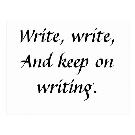 Write Write and Keep on Writing Postcard - Journalist Gift Idea Keep On, Book Images, Writing, In This Moment