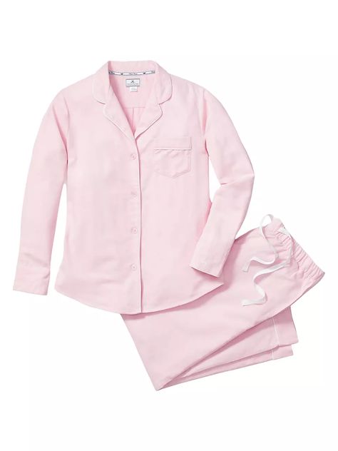 Shop Petite Plume Flannel Pajama Set | Saks Fifth Avenue Pink Pijama, Pink Pjs, Womens Flannel Pajamas, Pink Flannel, Classic Pajamas, Flannel Pajama Sets, Pink Pajamas, Cotton Pajamas, Girls Sleepwear