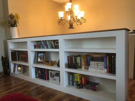 Banister Shelves, Bookshelf Railing Staircases, Banister Ideas, Staircase Bookshelf, Low Bookshelves, Stair Railings, Railing Ideas, Diy Room Divider, Weeping Willow