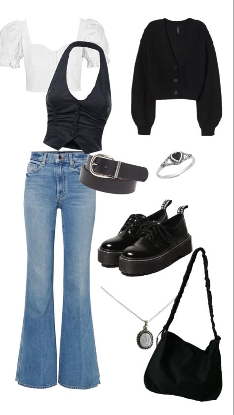 Preppy Dark Outfits, 2000s Fashion Black Outfits, 2000s All Black Outfit, Emo Looks 2000s, Vintage Outfits 2000s, Preppy 2000s Outfits, Grunge Preppy Outfits, Dark Preppy Outfits, 2000s Preppy Outfits