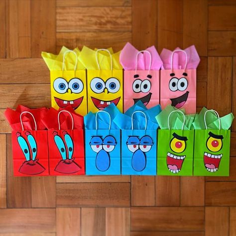 Spongebob Summer, Spongebob Birthday Party Decorations, Ocean Birthday Party, Spongebob Birthday Party, 17th Birthday Ideas, 25th Birthday Parties, Spongebob Party, Birthday Goodie Bags, Spongebob Birthday