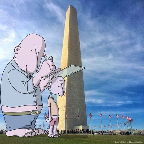 Illustrator Adds Funny Cartoons To Strangers’ Instagram Photos (Part 3) Lucas Levitan, Instagram Cartoon, Multimedia Artist, Tinta China, Doodle On Photo, Funny Illustration, Photography Illustration, Art Et Illustration, Digital Art Illustration