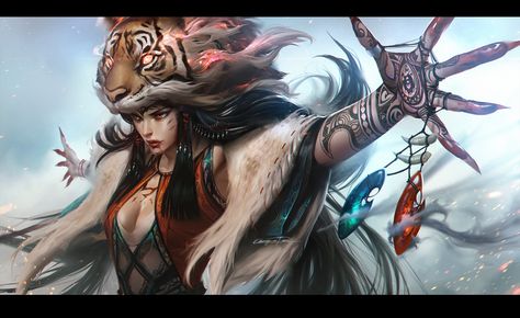 Chengwei Pan, Spirit Witch, Ballroom Dance Outfits, Year Of Tiger, Tiger Spirit, Types Of Magic, League Of Legends Characters, Tiger Design, Warrior Girl