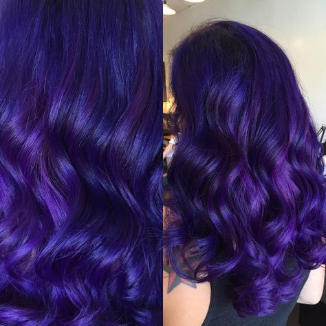 Blue Based Purple Hair, Purple And Indigo Hair, Purple And Blue Hair Short, Indigo Purple Hair, Blue And Violet Hair, Blue Violet Hair, Violet Purple Hair, Indigo Hair, Blue Purple Hair