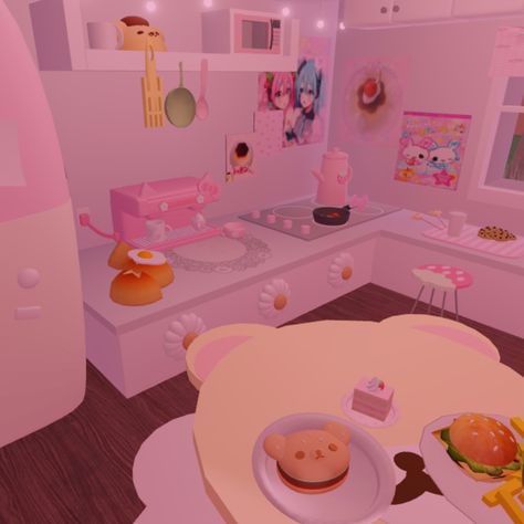 Cutecore Roblox Games, Bloxburg Kawaii, Cutecore Bloxburg, Cutecore Cat, Roblox Cutecore, Adopt Me Small House Ideas, Rh Design, Game Name, Adopt Idea