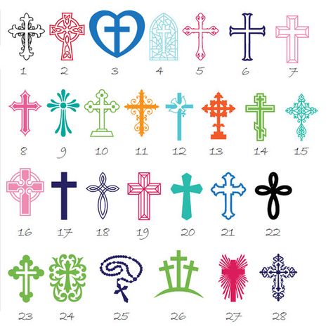 Cross  vinyl decal  ~ email me at customizeddecals@gmail.com for orders.  No minimum Different Types Of Crosses, Cute Cross Tattoos, The Cross Tattoo, Types Of Crosses, Different Crosses, Adorable Tattoos, Small Cross Tattoos, Cross Drawing, Piskel Art