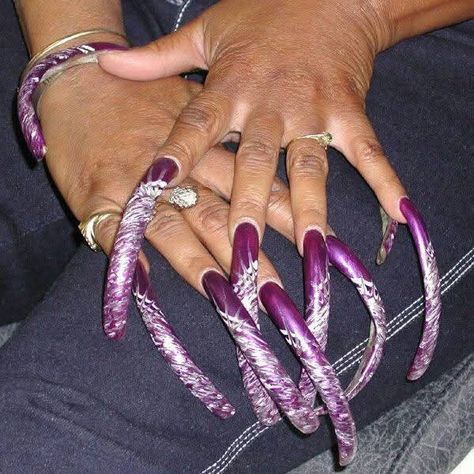 Long Long Nails, Long Curved Nails, Extremely Long Nails, Nails Short Acrylic Almond, Very Long Nails, Short Acrylic Almond, Extra Long Nails, Finger Nail Art Designs, Long Red Nails