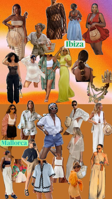 Outfit ideas for the Ibiza and Mallorca vibe Ibiza Outfits, Island Vibes, Style Board, Ibiza, Mood Board, Outfit Ideas, Summer Outfits, Spain, My Style