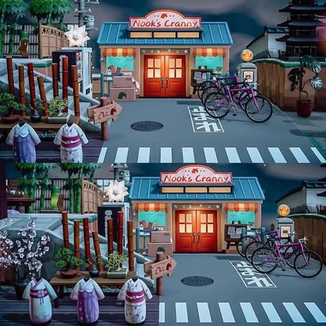 Urban Island, Japanese Town, Japanese Animals, Japanese Shop, Animal Crossing 3ds, Animals Crossing, City Island, Animal Crossing Guide, Island Theme