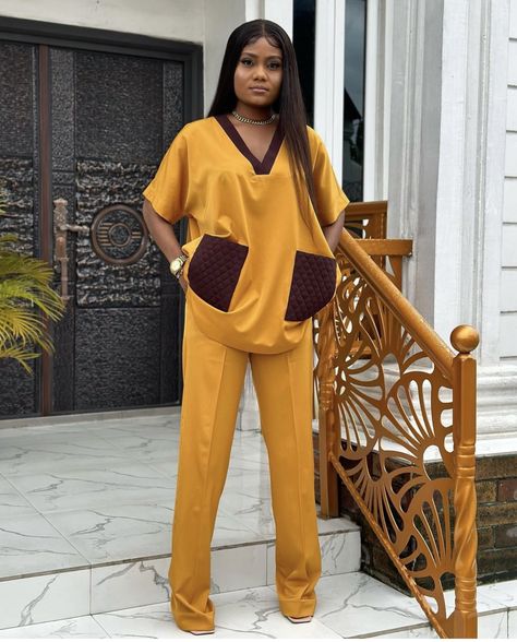 Female 2 Piece Outfit, Top And Trousers Outfit Ankara For Women, Plain And Pattern Trouser And Top Styles For Ladies, Trouser And Shirt Styles For Ladies, Vintage Trousers And Top For Ladies, Plain And Pattern Two Piece For Ladies, Vintage Two Piece Outfit For Ladies, Sokoto And Top For Ladies, Material Trouser And Top For Ladies