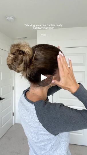 Cute Hairdos For Long Hair, Maddy Millard, Slickback Bun, Slickback Hairstyle, Hairdos For Long Hair, Cute Hairdos, Slick Backs, Slick Back Bun, Easy Hairdos