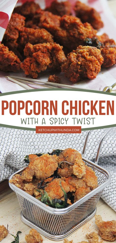 Popcorn Chicken with a Spicy Twist is a homemade Taiwanese popcorn chicken recipe that's enveloped with a special mix of seasoning, making it very addictive! It's perfect if you want a fun and exciting meal. Crunchiness and spiciness overload! Spicy Popcorn Chicken, Taiwanese Recipe, Taiwanese Popcorn Chicken, Gluten Free Chicken Nuggets, Spicy Popcorn, Easy Super Bowl, Popcorn Chicken Recipe, Football Parties, Spicy Appetizers