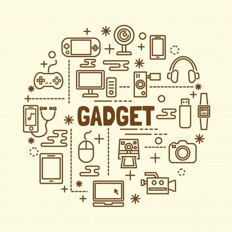 Electronic Gadgets, Music Technology, Tech Gadgets, Premium Vector, Gadgets, Design