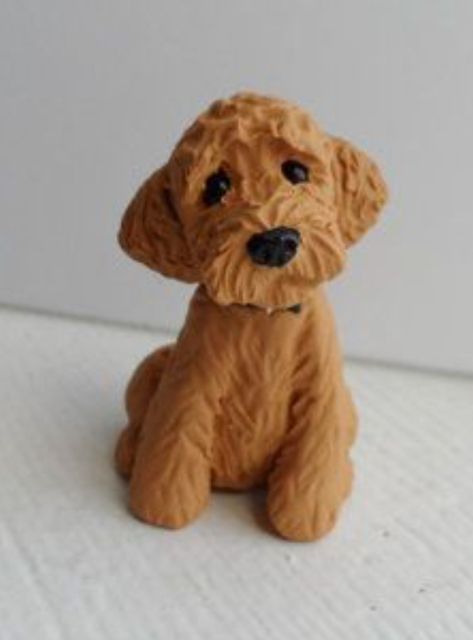 Golden Retriever Polymer Clay, Pottery Dogs Animal Sculptures, Dog Sculpture Clay Easy, Air Dry Clay Dog Easy, Polymer Clay Corgi, Ceramic Dog Sculpture, Dog Out Of Clay, Dog Sculpture Clay, Air Dry Clay Dog