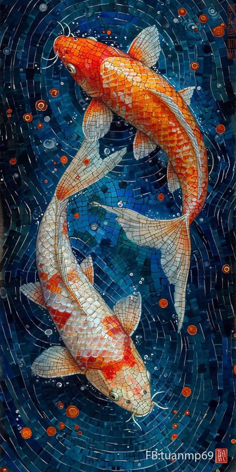 Koi Dragon, 3d Relief Art, Fish Background, Underwater Portrait, Koi Art, Animal Portraits Art, Watercolor Pet Portraits, Girly Wall Art, Fish Wallpaper