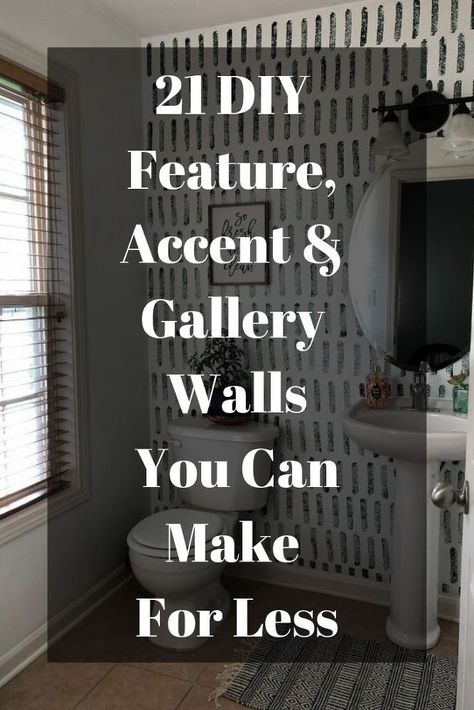 21 DIY Feature, Accent & Gallery Walls You Can Make For Less - Create the Instagram wall you've always wanted with these fabulous diy wall projects. #diy #walls #accent #features #gallery #diy #budgetwalls #budget #diywalls Diy Wall Feature, Chalk Paint Mason Jars, Cinder Block Walls, Feature Wall Bedroom, Faux Tiles, Instagram Wall, Diy Accent Wall, Fabulous Diy, Faux Fireplace