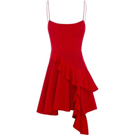 Corin Satin Singlet Ruffle Mini | Moda Operandi ($1,550) ❤ liked on Polyvore featuring dresses, red cocktail dress, red mini dress, red satin dress, satin cocktail dress and red spaghetti strap dress Dresses Fitted, Dress Png, Mini Prom Dresses, Dresses Satin, Dress Fitted, Korean Girl Fashion, Spaghetti Strap Dress, Dress Spaghetti, Fantasy Dress