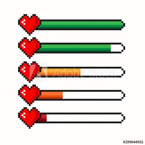 Stock Image: Pixel game life bar isolated on white background. Vector art 8 bit health heart bar. Gaming controller, symbols set. Exploration Ship, Game Life, Pixel Game, Health Heart, Game 2d, Health Bar, Pixel Art Tutorial, Space Battles, 8bit Art