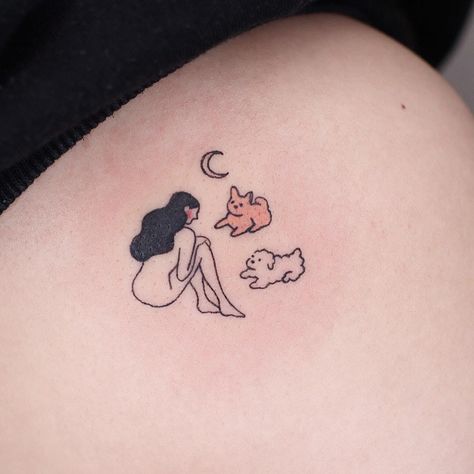 Small Dog Tattoo, Poodle Tattoo, Tattoo Sheets, Small Dog Tattoos, Tato Henna, Cat Tattoo Designs, Cute Little Tattoos, Fairy Tattoo, Dainty Tattoos