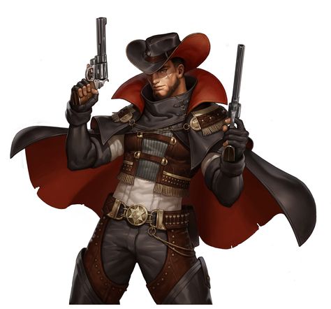 Mage Gunslinger, Modern Cowboy Character Art, Cowboy Character Art Male, Cowboy Drawing, Western Gunslinger Art, Cowboy Character Design, Cowboy Character, Cowboy Draw, Cowboy Design