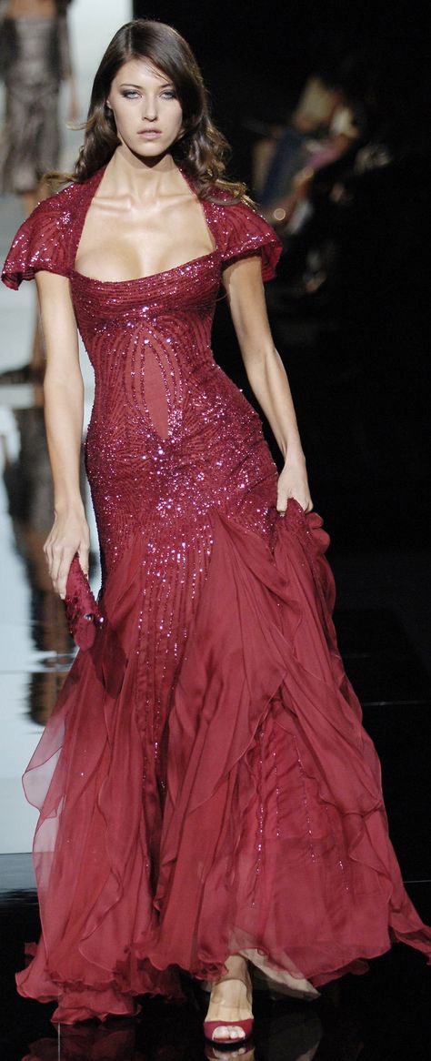 Elle Saab, 2008 Couture, 2005 Outfits, Elle Saab Dresses, Prada Dress Couture, Ellie Saab Couture, Ellie Saab Couture 2024, Elie Saab Blue Dress, Elie Saab 2003