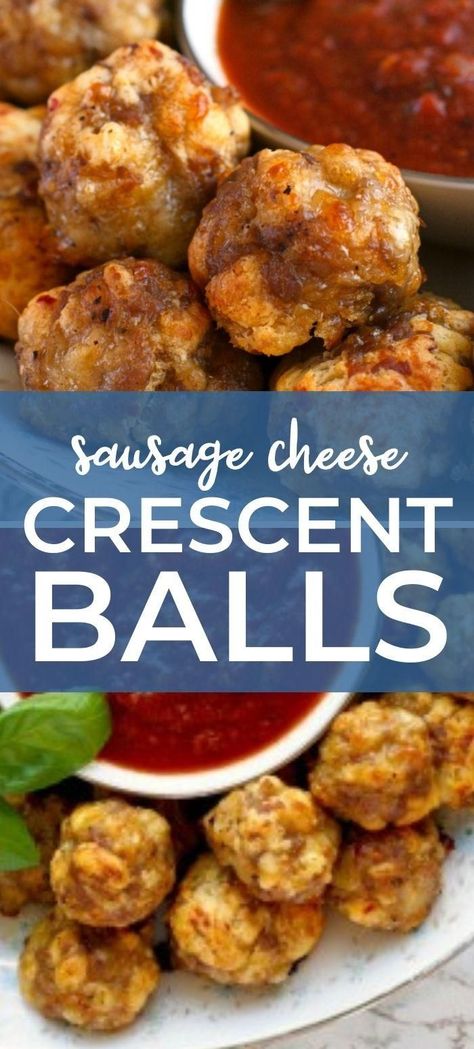 Sausage Ball Bites, Appetizer With Italian Sausage, Crescent Roll Sausage Balls, Italian Sausage Appetizer Recipes, Sausage Crescent Cheese Balls, Sausage Bites Appetizers, Italian Sausage Appetizers, Italian Sausage Balls, Dipping Sauce For Sausage Cheese Balls