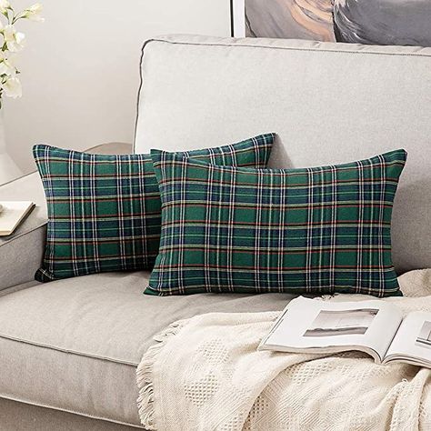 Tartan Cushions, Plaid Pillow Covers, Plaid Throw Pillows, Plaid Pillow, Farmhouse Holiday, Holiday Plaid, Hunting Lodge, Plaid Throw, Christmas Plaid