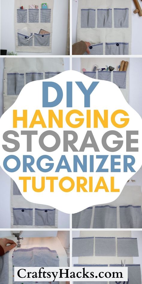 Diy Pocket Organizer Wall Hangings, Hanging Organizer Diy Sew, Sew Wall Organizer, Sewing Hanging Organizer, Sew Hanging Organizer, Hanging Storage Bags Diy, Diy Hanging Storage Pockets, Wall Hanging Organizer Diy Fabric, Diy Wall Pockets Organizer