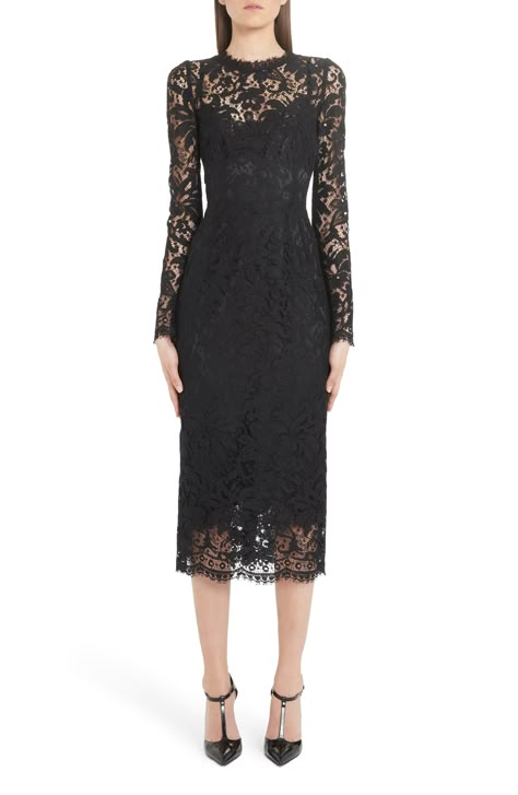 Rare Clothing, Black Lace Midi Dress, Elegant Outfit Classy, Royal Outfits, Long Black Dress, Lace Midi, Kpop Fashion Outfits, Lace Midi Dress, Long Sleeve Midi Dress