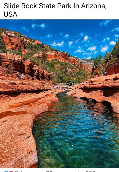 Slide Rock State Park, Slide Rock, Arizona Adventure, Hiking Places, Arizona Vacation, Arizona Travel, Arizona Usa, National Parks Trip, Amazing Travel Destinations