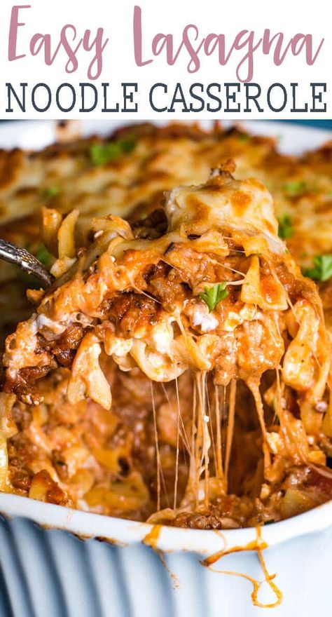 Lasagna With Different Noodles, Lasagna Noodle Recipes, Casserole Italian, Easy Lasagna Casserole, Recipes Lasagna, Italian Casserole, Cheese Noodles, Hotdish Recipes, Best Lasagna Recipe