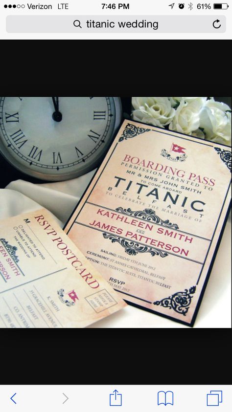 Titanic themed wedding Titanic Themed Wedding, Titanic Wedding Theme, Titanic Decorations, Titanic Prom, Titanic Wedding, Prom Themes, Prom Theme, Cruise Wedding, I Got Married