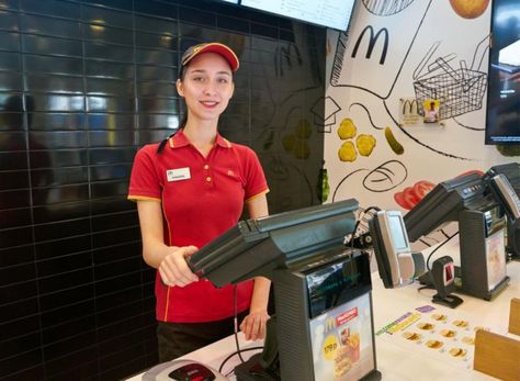 Mcdonalds Employee Uniform, Mcdonalds Employee Humor, Mcdonald’s Employee, Mcdonalds Worker, Mcdonalds Uniform, Mcdonalds Employee, Personalized Sketchbook, Working At Mcdonalds, Employee Uniform