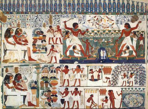 Egyptian Artwork, Egyptian Wall Art, Ancient Egypt Projects, Life In Ancient Egypt, Ptolemaic Egypt, Starověký Egypt, Ancient Egyptian Hieroglyphics, Life In Egypt, Egyptian Painting