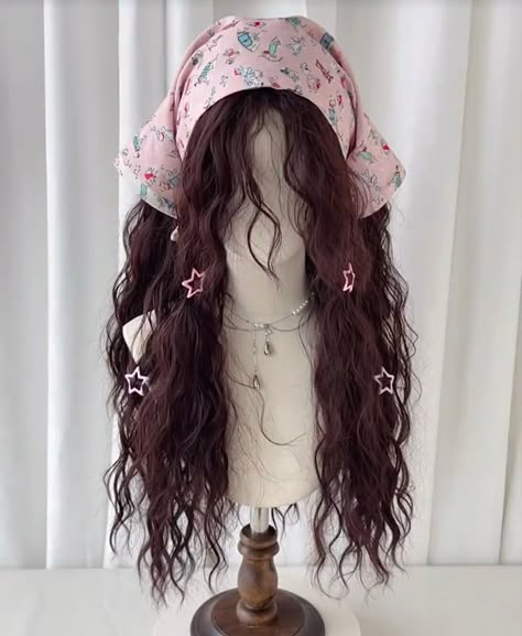 Fantasy Hairstyles Long Hair, Head Scarf Styles Long Hair, Cute Hair Pieces, Hair Claims, 2018 Hairstyles, Harajuku Wigs, Harajuku Hair, Pretty Hair Cuts, Hair Inspiration Long