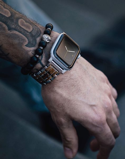 Apple Watch Men Style, Apple Watch Bands Mens, Apple Watch Men, Apple Watch Style, Apple Watch Silver, Apple Watches, Apple Watch Case, Apple Watch Bands Leather, Watch Bracelet