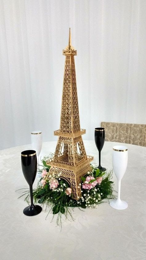 Paris Prom Theme, Paris Theme Party Decorations, Paris Sweet 16, Eiffel Tower Centerpiece, Paris Themed Birthday Party, Paris Theme Wedding, Themed Wedding Decorations, Paris Birthday Parties, Quince Decorations