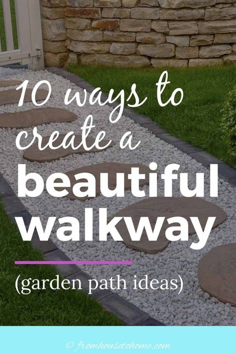 Walkways Paths Side Of House Sidewalks, Stepping Stone Pathway Ideas, Walkways Paths Side Of House, Inexpensive Driveway Ideas, Diy Pathway Ideas Cheap, Landscape Pathway Ideas, Outdoor Walkway Ideas Pathways, Front Pathway Ideas, Yard Pathway Ideas