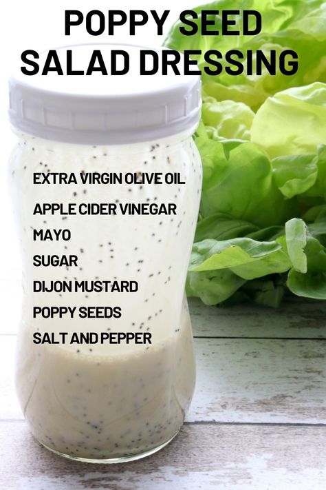 Jazz up any everyday salad with my homemade poppy seed dressing. It's the perfect balance of sweet and tangy and it's ready in minutes. Poppy Seed Salad Dressing, Poppy Seed Salad, Everyday Salad, Seed Salad, Vinaigrette Salad, Poppy Seed Dressing, Salad Dressing Recipes Homemade, Homemade Salads, Homemade Salad Dressing